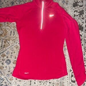 Nike fit long sleeve 1/2 zipper pink top